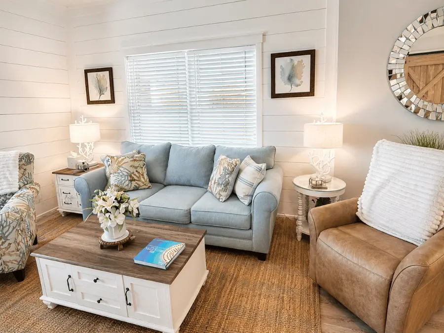 Coastal living room at Aqua Paradise, Islamorada, Florida Keys