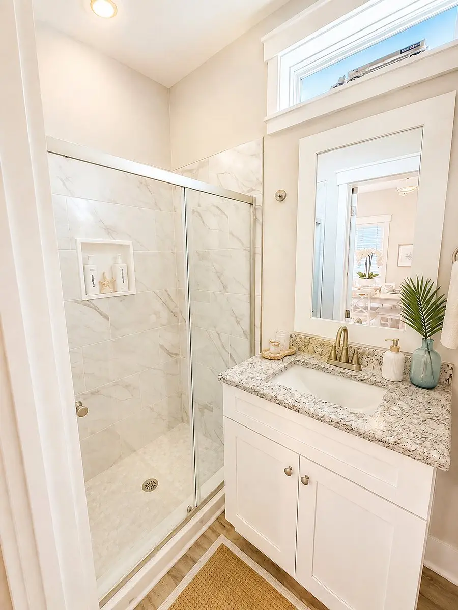 Walk-in rain shower at Aqua Paradise, Islamorada, Florida Keys