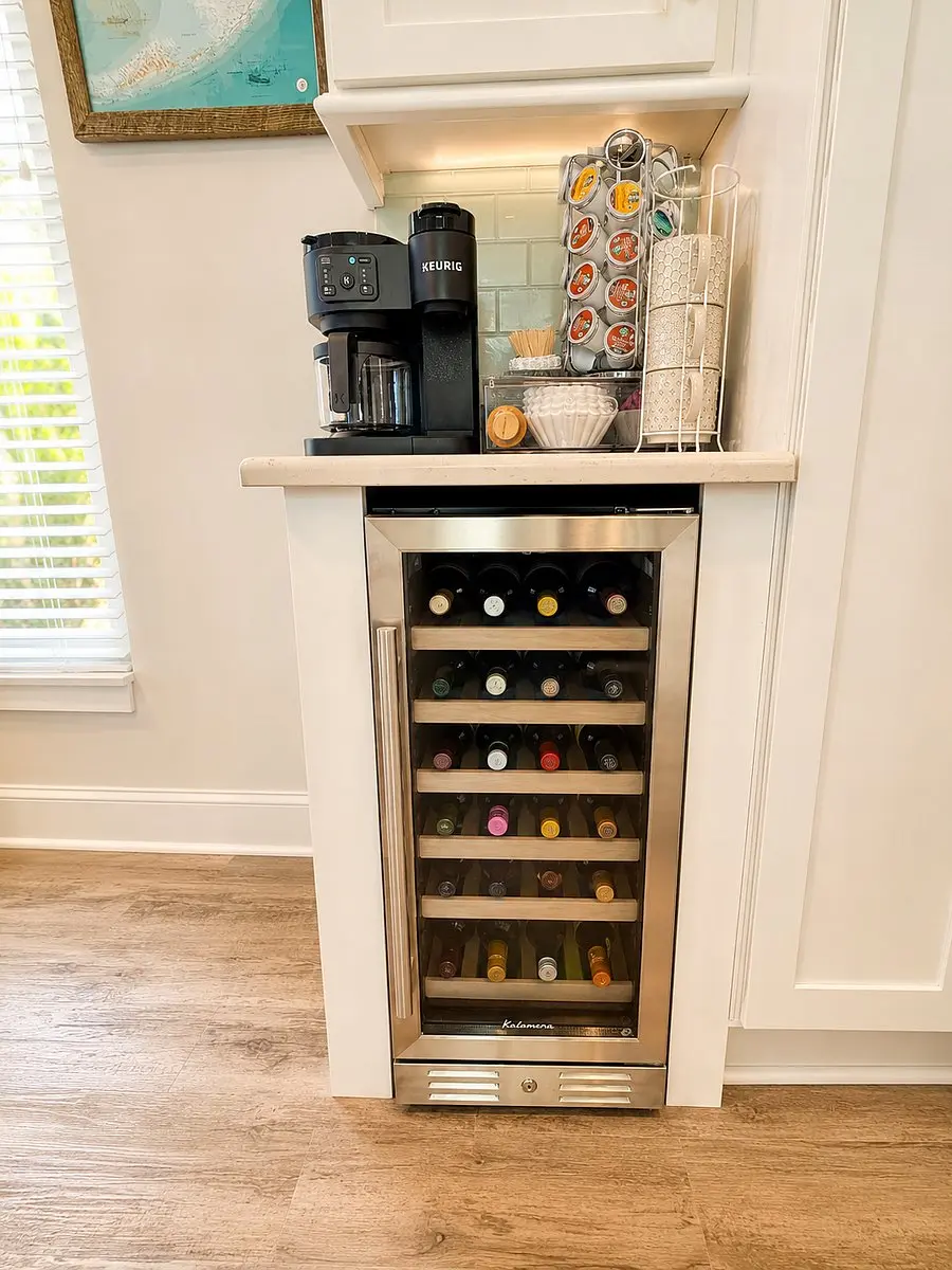 Built-in wine storage at Aqua Paradise, Islamorada, Florida Keys