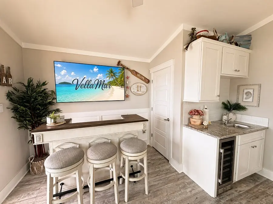 Kitchen with bar seating at VellaMar, Islamorada, Florida Keys