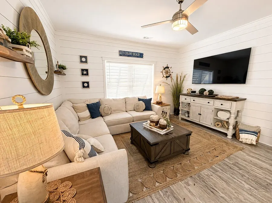 Coastal living room at VellaMar, Islamorada, Florida Keys